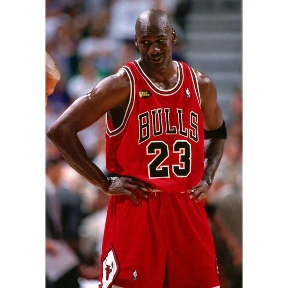 Michael Jordan (Mitchell/Ness)-(Bulls)-(Red)-(Jersey)-(New Condition)-(XL)-$100 - Picture 4 of 11